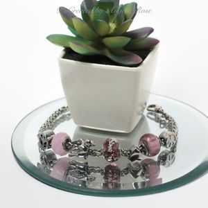 Peace Signs Bracelet Silver Tone